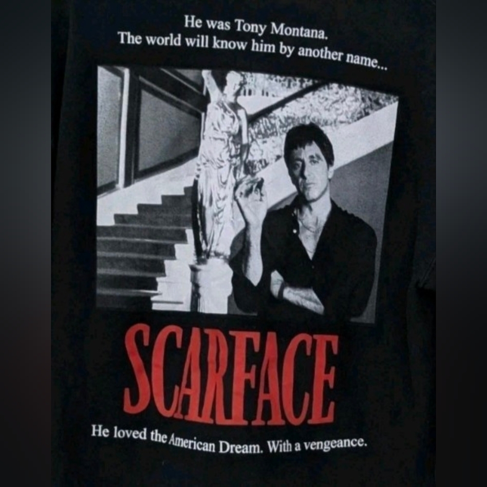Scarface Hoodie by Ripple Junction Size Med Back Print Black